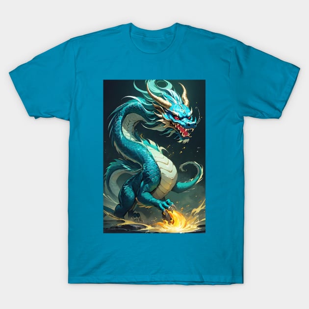 Asian green dragon T-Shirt by Spaceboyishere